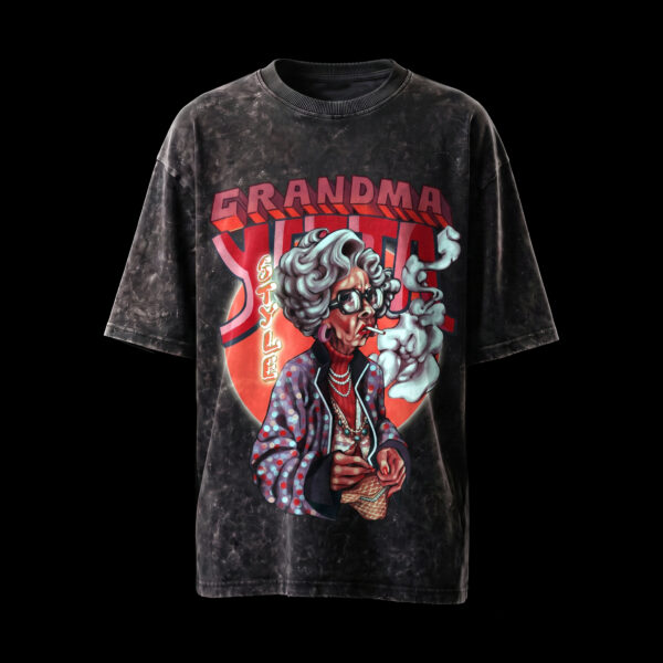 Grandma Style - Snow Black Tee