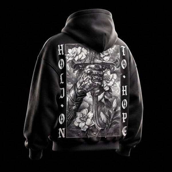 Hope/Blossoms - Black - Boxy Hoodie