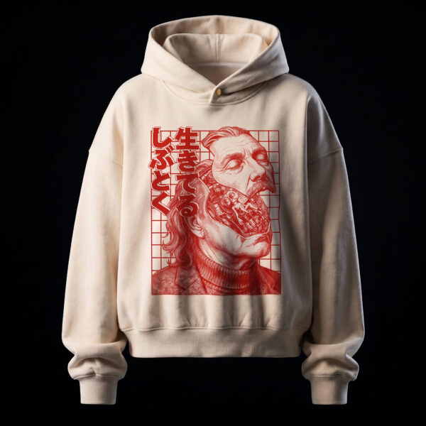 SHIBUTOKU IKITERU - Creme - Boxy Hoodie