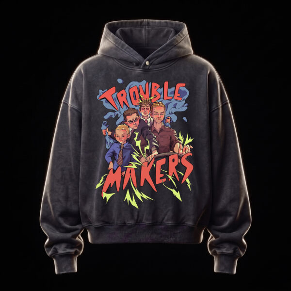 Troublemakers - Vintage Black - Boxy Hoodie