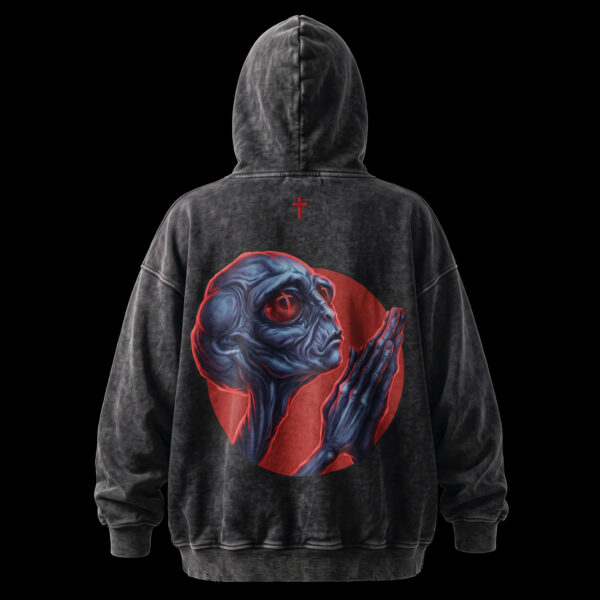 Alone Alien – VINTAGE BLACK – LONG HOODIE